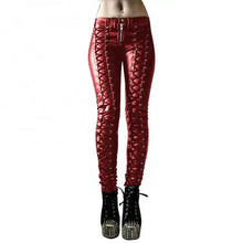 Load image into Gallery viewer, Steampunk Leather Skinny Pants - Vegan leather - Imported
