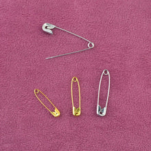 Cargar imagen en el visor de la galería, Gold and Silver Heavy Duty Safety Pin, Safety Pins for Fabrics, Sewing and Crafts Supplies
