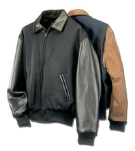Load image into Gallery viewer, Big and Tall Men&#39;s Executive Leather Varsity Jacket Union Made in USA

