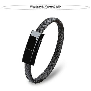 USB Leather Charging Braided Bracelets