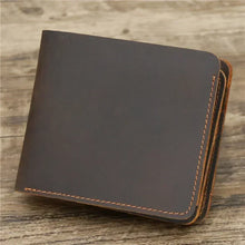 Load image into Gallery viewer, Personalized Best Genuine Leather Mens Wallet with Coin Pocket Minimalist Engraved Bi Fold Pure Leather Wallet for Men
