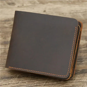 Personalized Best Genuine Leather Mens Wallet with Coin Pocket Minimalist Engraved Bi Fold Pure Leather Wallet for Men