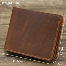 Load image into Gallery viewer, Personalized Best Genuine Leather Mens Wallet with Coin Pocket Minimalist Engraved Bi Fold Pure Leather Wallet for Men
