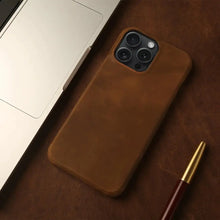 Load image into Gallery viewer, Genuine Leather iPhone Case Vintage Aesthetic - Vegan leather - Imported
