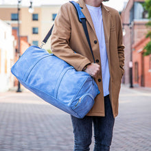 Load image into Gallery viewer, Baby Blue Luciano Leather Duffle Bag
