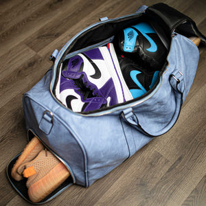 Baby Blue Luciano Leather Duffle Bag