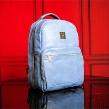 Load image into Gallery viewer, Baby Blue Tumbled Leather Commuter Bag
