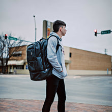 Load image into Gallery viewer, Black Leather Luxury Carry On Backpack (Patented Signature Design)

