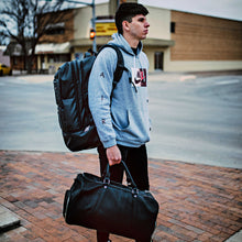 Load image into Gallery viewer, Black Leather Luxury Carry On Backpack (Patented Signature Design)
