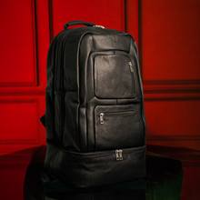 Load image into Gallery viewer, Black Leather Luxury Carry On Backpack (Patented Signature Design)
