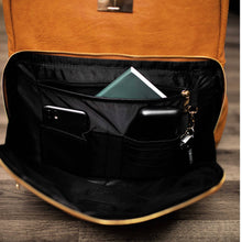 Load image into Gallery viewer, Brown Tumbled Leather Daily Commuter Backpack
