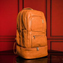 Load image into Gallery viewer, Brown Tumbled Leather Signature Bag Set (Signature Backpack and Duffle Bag)
