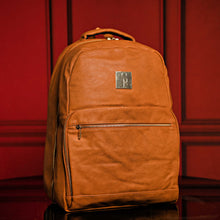 Load image into Gallery viewer, Brown Tumbled Leather Daily Commuter Backpack
