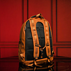 Brown Tumbled Leather Daily Commuter Backpack