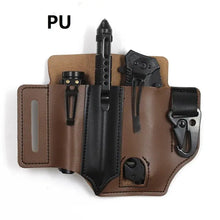 Load image into Gallery viewer, Tactical Multi Tool Belt Leather Bag - Vegan leather - Imported
