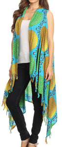 Hatice Light Colorful Poncho Wrap Cardigan Top with African Ankara Print