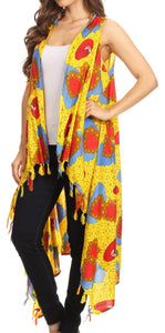 Hatice Light Colorful Poncho Wrap Cardigan Top with African Ankara Print