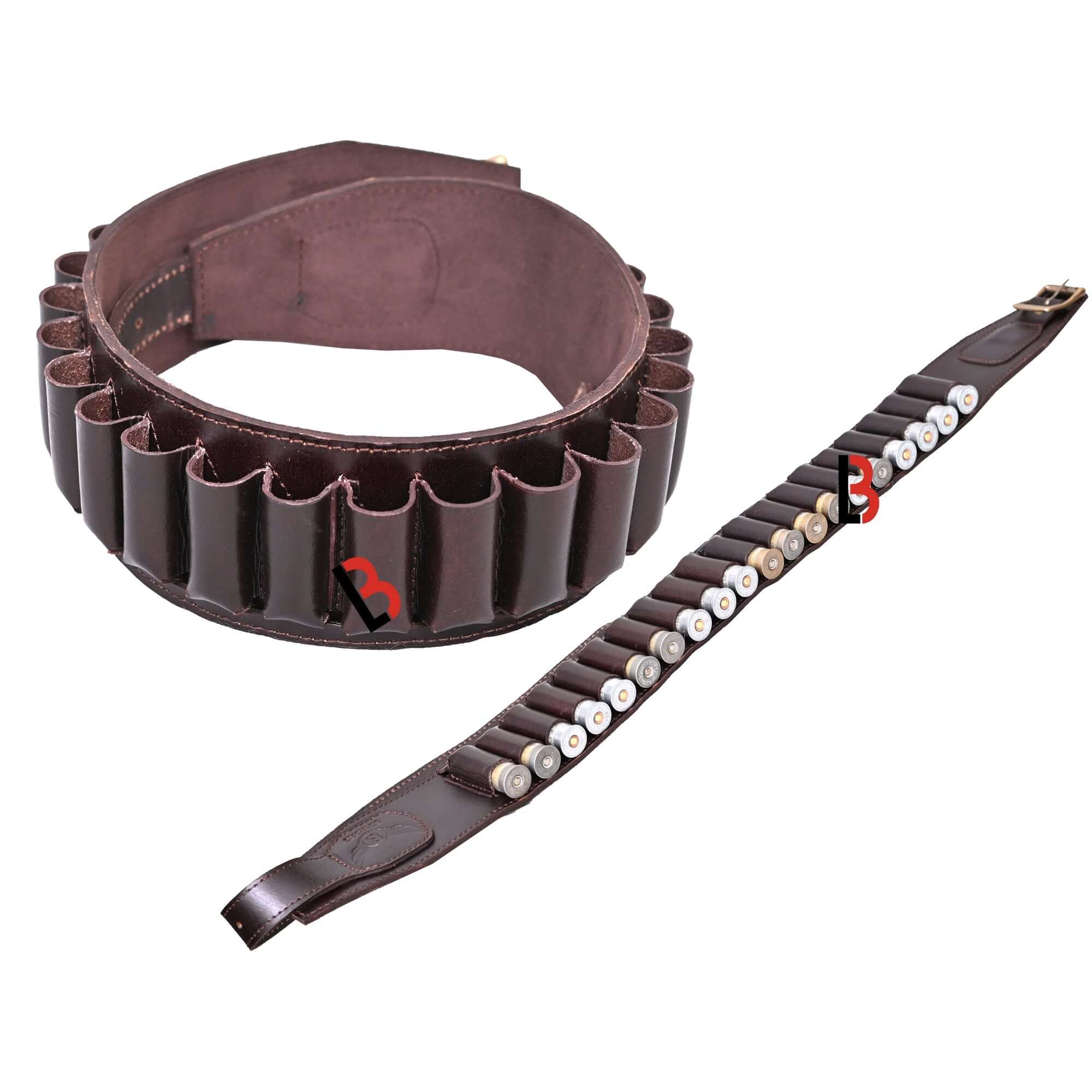 Cowhide Leather Shotshell Bandolier Belt Shotgun Shell Belt Ammunition