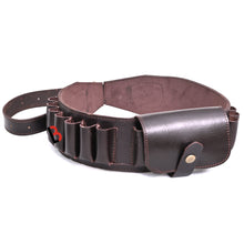 Load image into Gallery viewer, Cowhide Leather Shotshell Bandolier Belt Shotgun Shell Belt Ammunition Carrier
