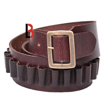 Load image into Gallery viewer, Cowhide Leather Adjustable Bandolier Cartridge Belt for.22, Vintage Brown
