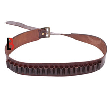 Load image into Gallery viewer, Cowhide Leather Adjustable Bandolier Cartridge Belt for.22, Vintage Brown
