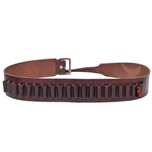 Load image into Gallery viewer, Cowhide Leather Adjustable Bandolier Cartridge Belt for.22, Vintage Brown
