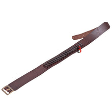 Load image into Gallery viewer, Cowhide Leather Adjustable Bandolier Cartridge Belt for.22, Vintage Brown
