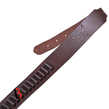 Load image into Gallery viewer, Cowhide Leather Adjustable Bandolier Cartridge Belt for.22, Vintage Brown
