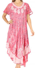 Load image into Gallery viewer, Bree Long Embroidered Cap Sleeve Marbled Dress

