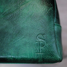Load image into Gallery viewer, Emerald Green Leather Toiletry Bag
