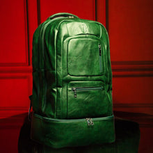 Charger l&#39;image dans la galerie, Emerald Green Leather Luxury Carry-On Backpack (Patented Signature Design)
