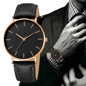 Relojes de lujo para hombre de cuero simple - Cuero vegano - Importado