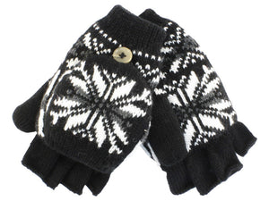 Insulated Knit Fingerless Mitten Gloves