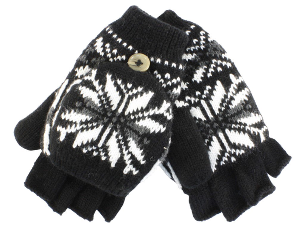 Insulated Knit Fingerless Mitten Gloves