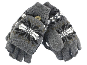 Insulated Knit Fingerless Mitten Gloves