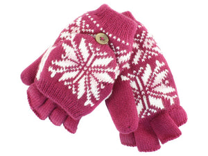 Insulated Knit Fingerless Mitten Gloves