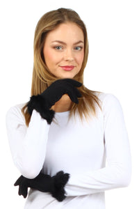 Fleece Lined Faux Fur Touchscreen Gloves