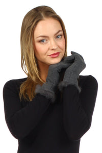 Fleece Lined Faux Fur Touchscreen Gloves
