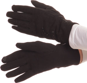 Lidy Leather Embroidered Comfortable Warm Snow Touch Screen Finger Gloves