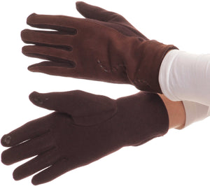 Lidy Leather Embroidered Comfortable Warm Snow Touch Screen Finger Gloves
