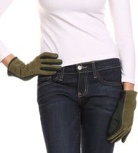 Charger l&#39;image dans la galerie, Lidy Leather Embroidered Comfortable Warm Snow Touch Screen Finger Gloves
