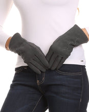 Charger l&#39;image dans la galerie, Lidy Leather Embroidered Comfortable Warm Snow Touch Screen Finger Gloves

