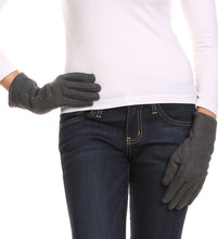 Charger l&#39;image dans la galerie, Lidy Leather Embroidered Comfortable Warm Snow Touch Screen Finger Gloves
