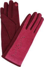 Charger l&#39;image dans la galerie, Lidy Leather Embroidered Comfortable Warm Snow Touch Screen Finger Gloves
