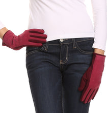 Charger l&#39;image dans la galerie, Lidy Leather Embroidered Comfortable Warm Snow Touch Screen Finger Gloves
