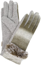 Load image into Gallery viewer, Sophie Ombre Knitted Faux Fur Wrist Band Touch Screen Capable Gloves
