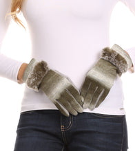 Load image into Gallery viewer, Sophie Ombre Knitted Faux Fur Wrist Band Touch Screen Capable Gloves
