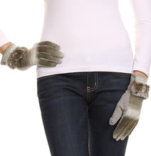 Load image into Gallery viewer, Sophie Ombre Knitted Faux Fur Wrist Band Touch Screen Capable Gloves
