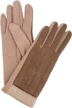 Charger l&#39;image dans la galerie, Rayanne Soft Classic Knit Faux Leather Wrist Band Touch Screen Warm Gloves
