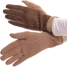 Charger l&#39;image dans la galerie, Rayanne Soft Classic Knit Faux Leather Wrist Band Touch Screen Warm Gloves

